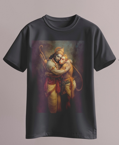 Divine Embrace – Rama Hanuman Hug T-shirt