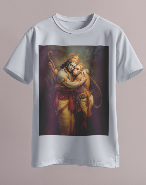 Divine Embrace – Rama Hanuman Hug T-shirt