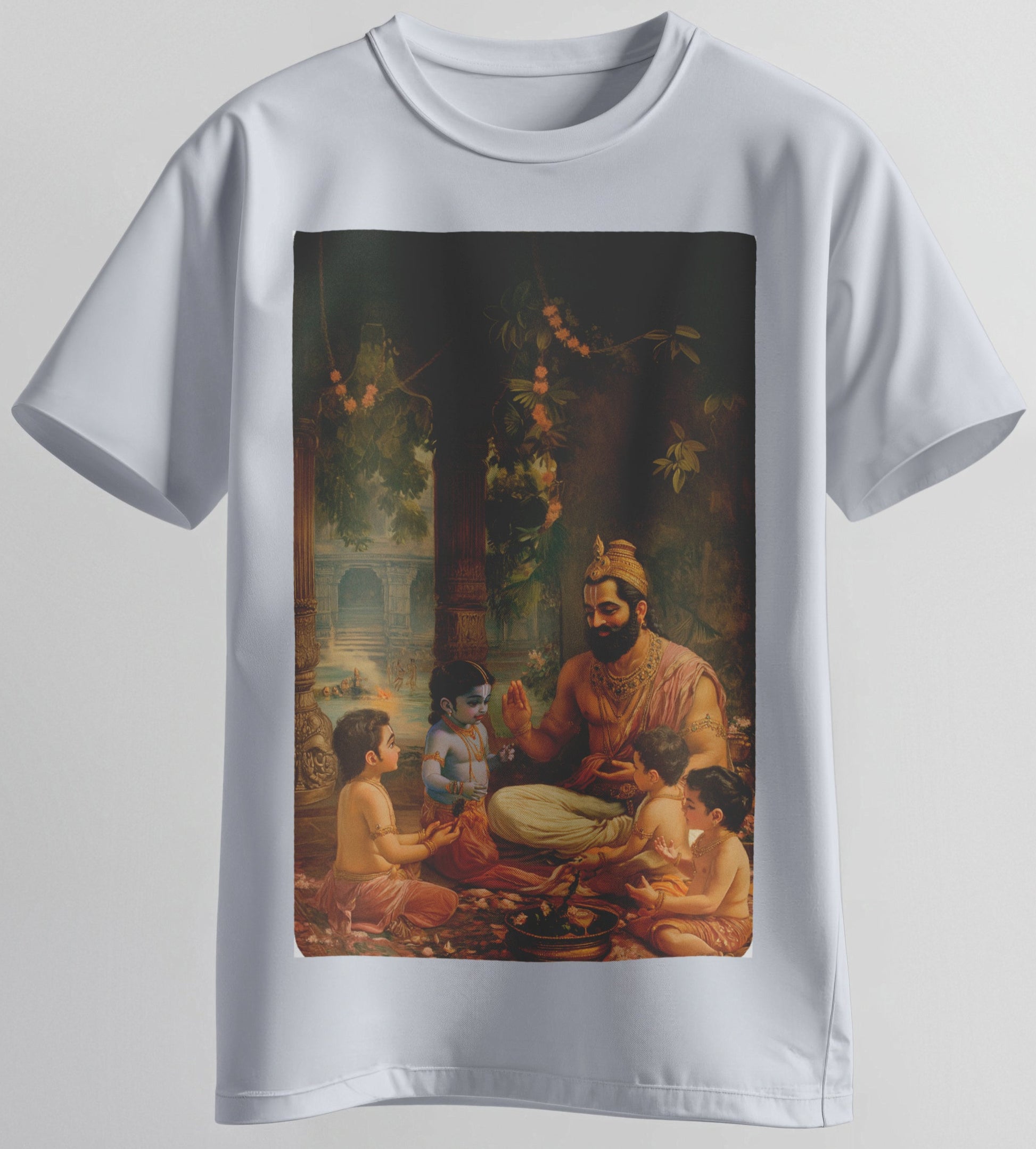 Unisex black T-shirt with young Rama and guru artwork – Sanchai brand